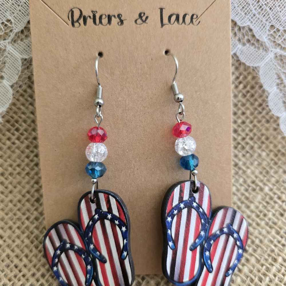 Patriotic Flip-Flop Earrings